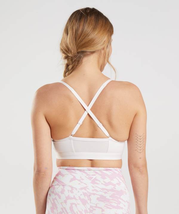 Damske Športové Podprsenky Gymshark Ruched Biele | UP5308764